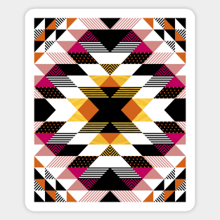 Gold And Magenta Tribal Pattern Sticker